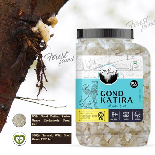 Forest Found Wild Gond Katira 900 gm| Tragacanth Gum, Kathila Gum, Katira Gondh | Prevents Heat Stroke, High Cooling Properties Herbal Food | 100% Natural, Not Cultivated