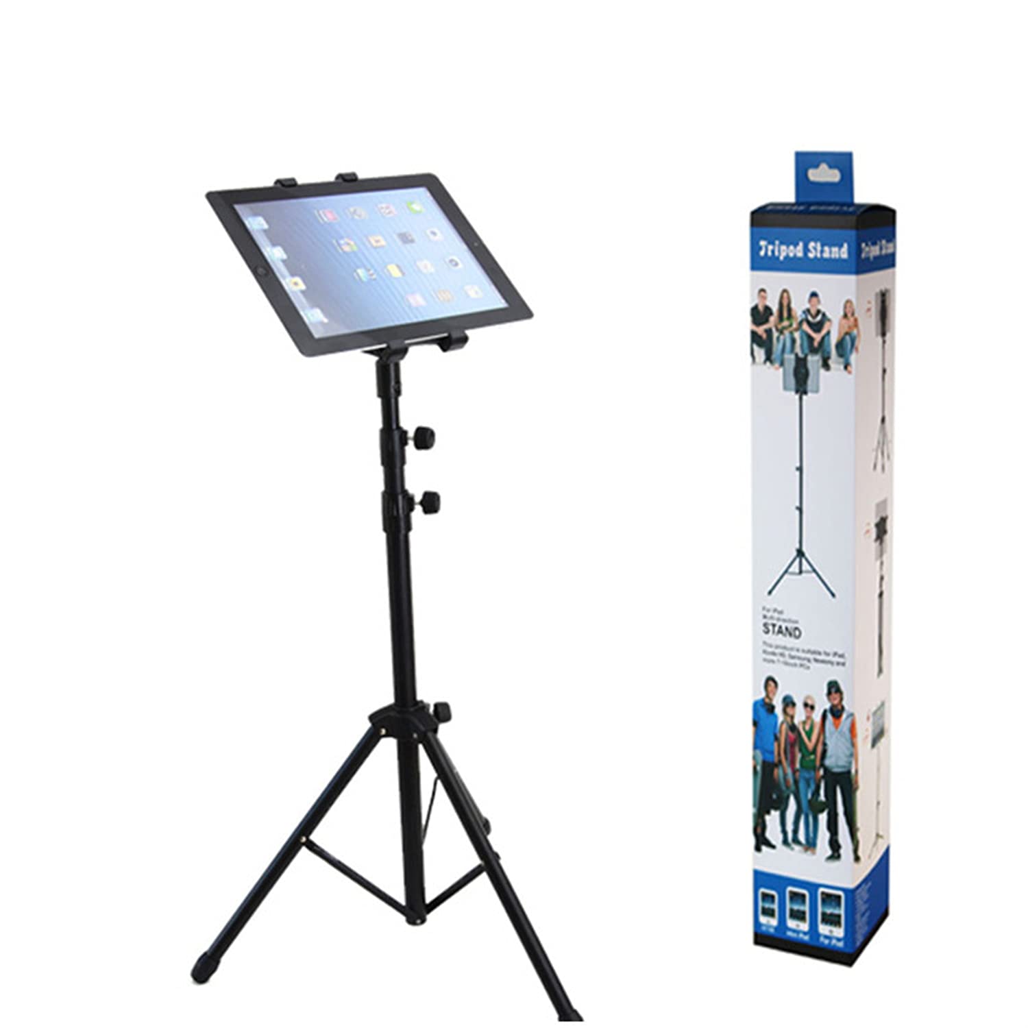 eWINNER Multifunctional Tablet Diagonal Holder 360° Adjustable Holder Anti-Shake Mount for iPad Air/Pro/Galaxy Tablet More 9 ”- 11 ” Tablets Floor Tripod Stand(Floor Stand-B)