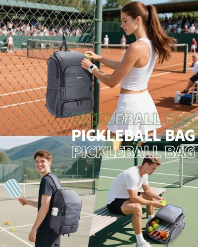 sportsnew Pickleball Bag, Waterproof Pickleball Backpack for Women Men with Shoe Compartme - image 7