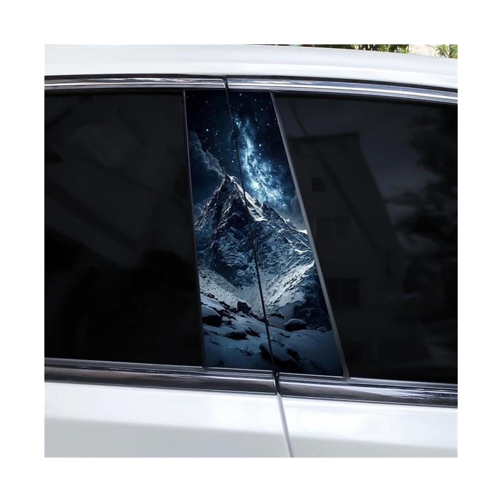 Bertdcx I Aurora And Mountain Car B Pillar Waterproof Sticker Auto Parts(I)