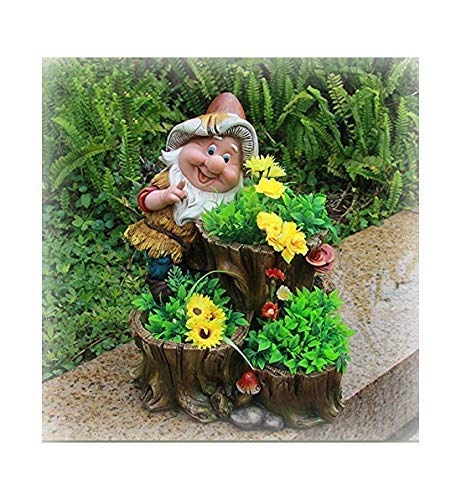 Gnomo de diseño XL con 3 macetas de 27 cm de Altura NF 15195 para decoración de jardín Cover