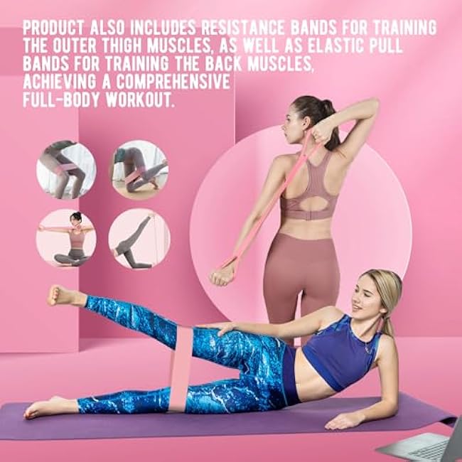 Thigh Master 2025 Upgraded,Inner Thigh Exerciser,Pelvic Floor Exercise Devices, Kegel Exerciser for Women with Resistance Band and Back Training Rope - 3 Strength Levels and LED Counting Display