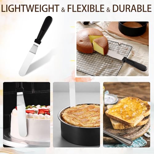 Palette Knife Cake Decorating Tool Set – Stainless Steel 6-inch Spatula for Smoothing Icing and Pastries + 1 Cake Lifter - Image 5