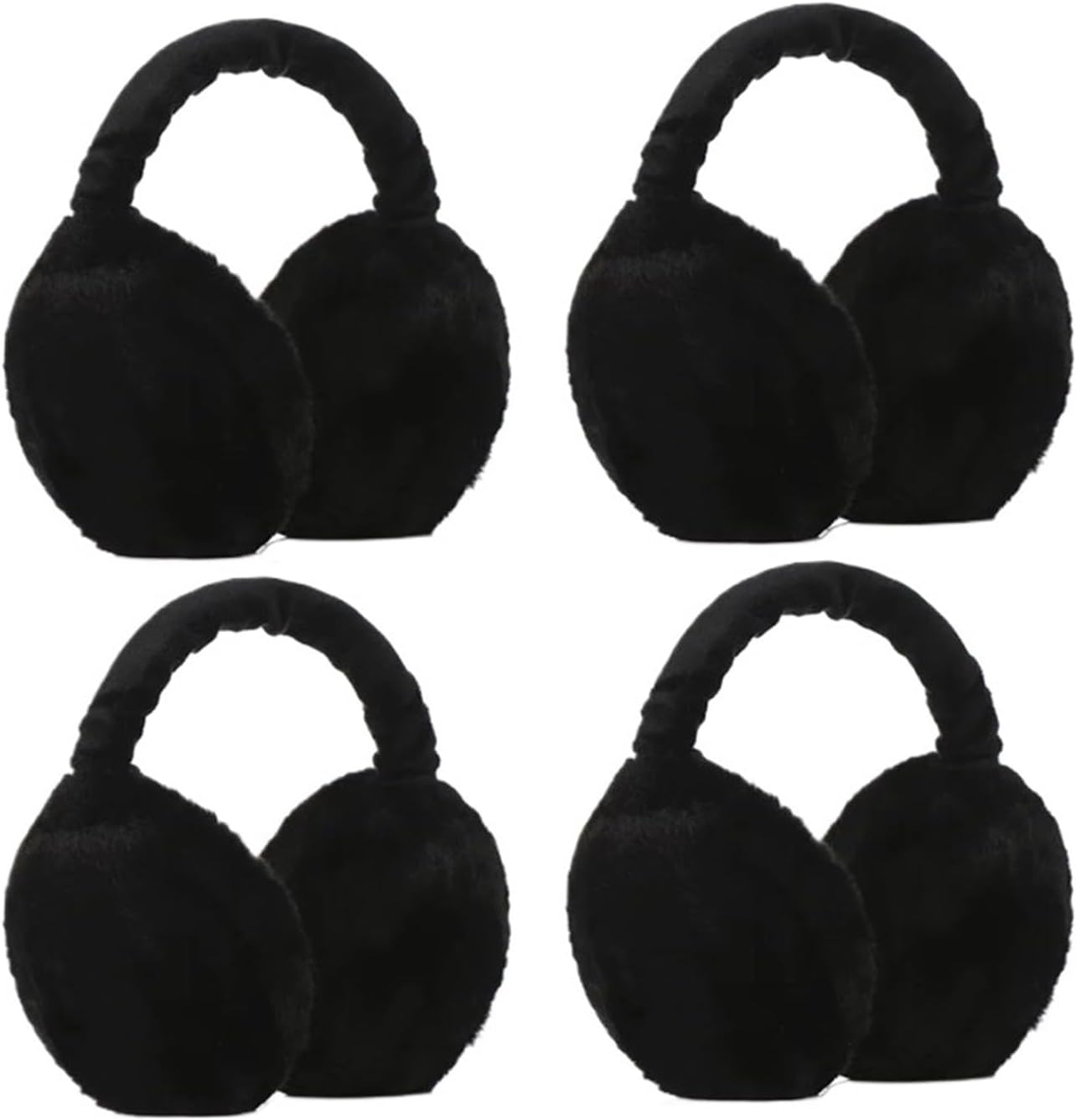 Winter Warm Soft Plush Earmuffs Solid Color Earflap Outdoor Ear Warmer Adjustable Foldable Muffs