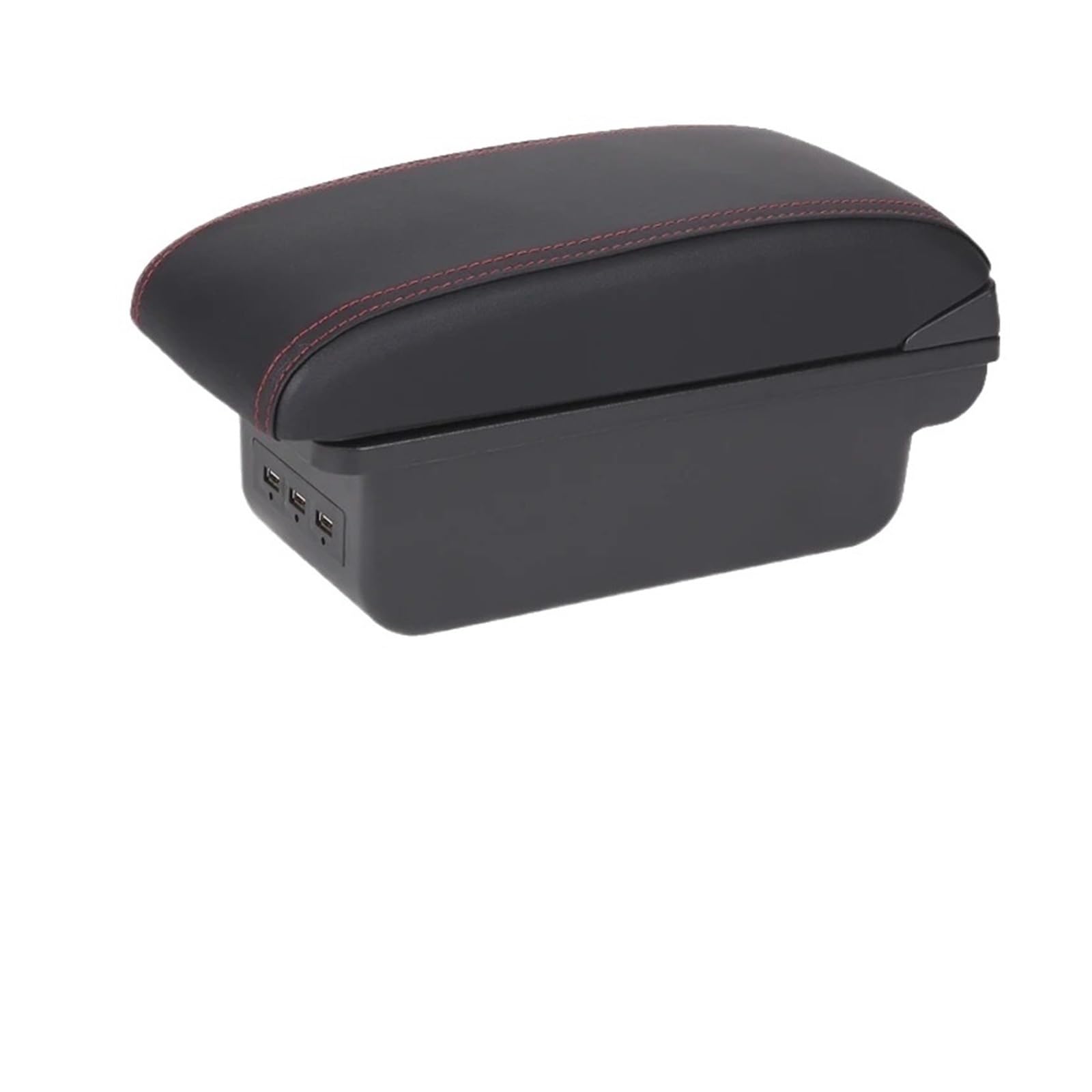 Umdjju B1 Black Red 3Usb For Suzuki For Swift 2005-2025 Car Armrest Auto Storage Box Arm Bracing Heighten Interior Details Car Centre Console Armrest Box(B1 Black Red 3Usb)