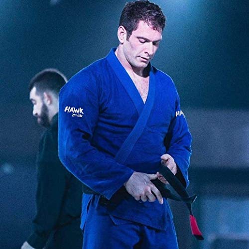 Brazilian Jiu Jitsu Gi BJJ Gi for Men & Women Uniform Kimonos Ultra Light, Preshrunk, Free White Belt!!! (Blue, A4)