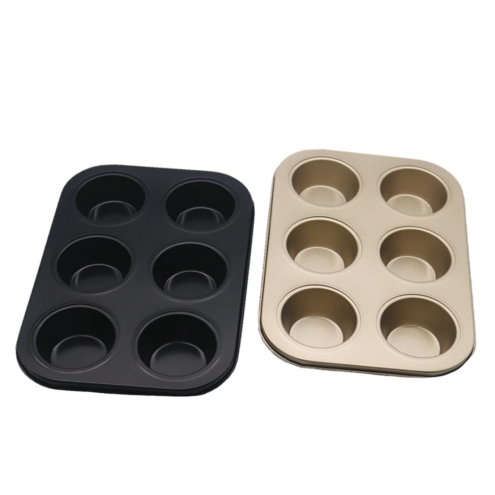 Molde para Muffins de 4, 6 o 12 cavidades, Molde Redondo para Huevos, Bandeja Antiadherente para Hornear，Balck 12
