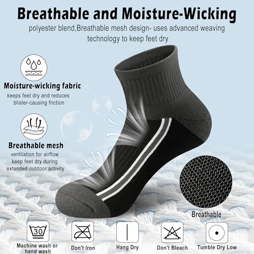 Image of Gonii Mens Athletic Ankle Socks 5-Pairs