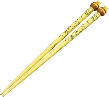 Skater AND45 Winnie the Pooh Painted Chopsticks with Mascot, Disney 8.3 inches 21 cm