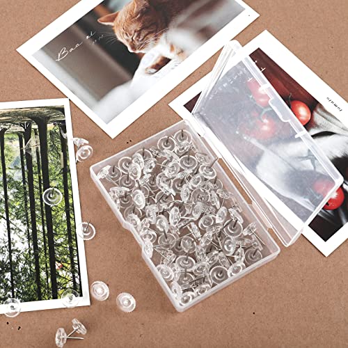 Kowvowz Clear Thumb Tacks For Wall Hangings Plastic Clear Push Pins 150 Count For Cork Board Flat Head Thumb Tacks For Bulletin Board Posters Photos Postcards Maps Office Home Decorative(150), Xbh #TOP5