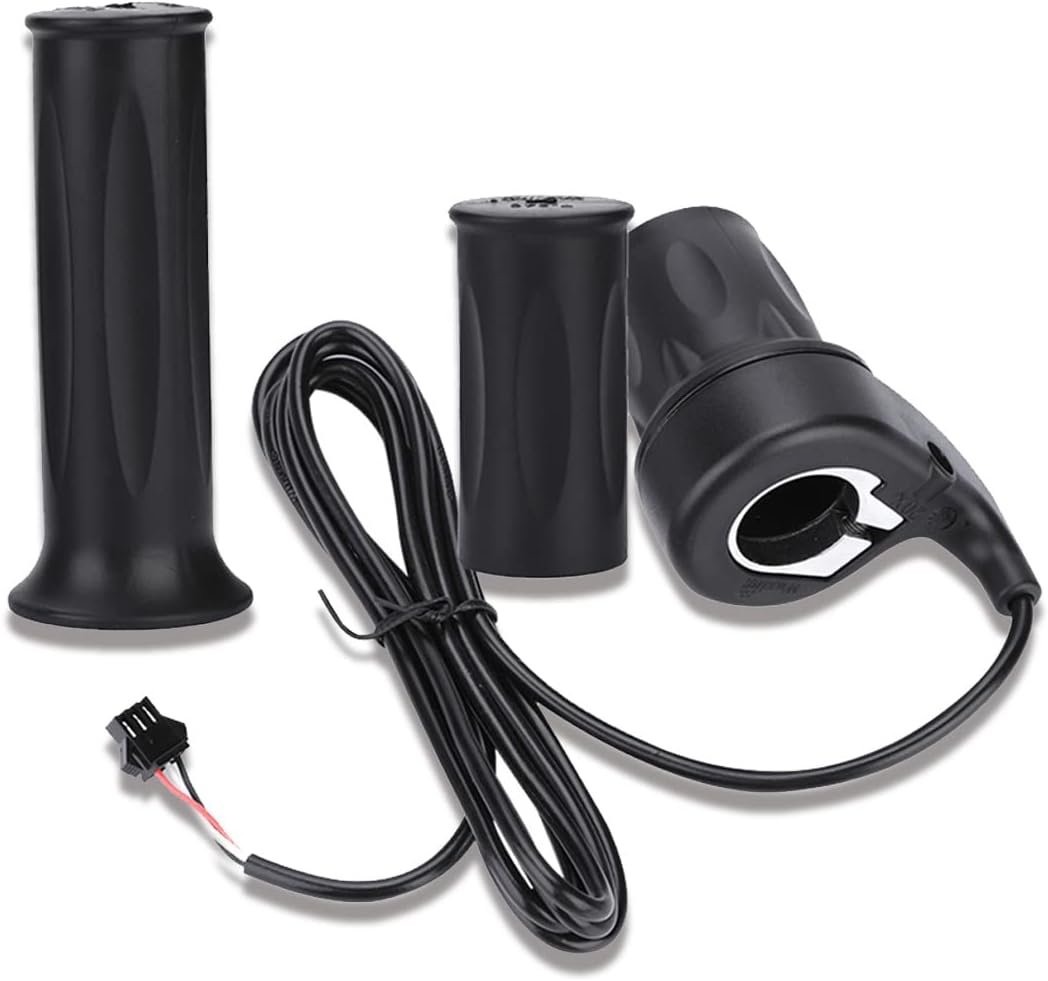 Keenso Universal Throttle Grip, 1 Pair Universal Throttle Grip (Left & Right) Electric Bike Scooter Speed Throttle Handle with 1.5m Cable for 22.5mm Handlebar Bicycles and spare parts