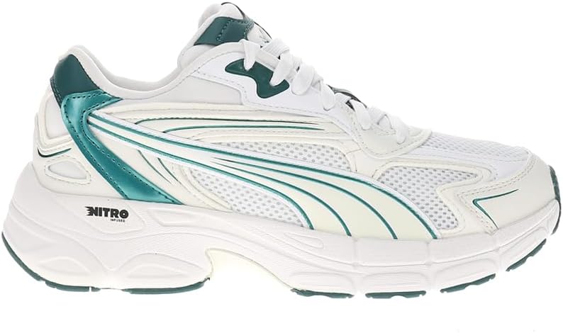 PUMA Womens Teveris Nitro Running Sneakers Shoes - Green, White