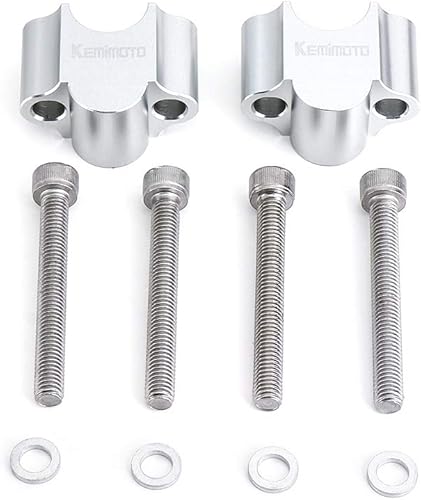 Miniatura 5 de KEMIMOTO Elevadores de manubrio de 78", 30 mm de altura, para Kawasaki Honda Suzuki ATV Dirt Bike Yamaha, Plateado