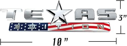Miniatura 8 de 3 unidades plateado+negro 3D Texas Edition Emblema compatible con Chevy Silverado Sierra coche camión auto universal calcomanía