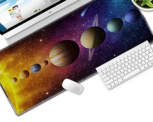 Tapis de souris gaming XXL 1000x500 mm au décor de paysage de planète cosmique