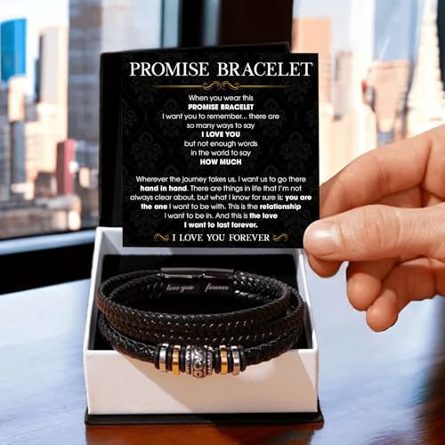 Promise Bracelet For Him, To My Man Bracelet With Heartfelt Message Card & Elegant Box, Father's Day, Wedding, Anniversary, Christmas, Birthday Gift For My Boyfriend, Husband3