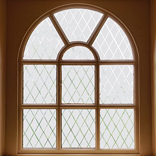 FEOMOS Film Dépoli pour Vitre à Treillis Transparent, Film de Vitrage Dépoli Répositionnable, Film Décoratif pour Vitre, Film Intimité Électrostatique Anti-Ultraviolet 60x200 cm Cover