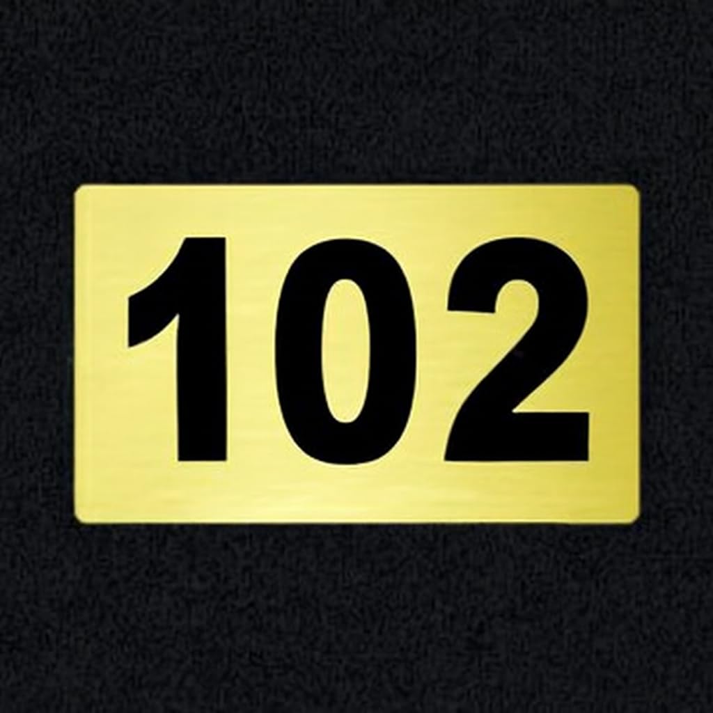 Parikshit sublimation Number Plate for Hotel Stylish & Durable | Home, Office, Mall, Hotel, Door, Apartment, Flat, College, Library, Warehouse (Gold/Black, Flat no : 102)-image-15