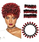 BECUS Black to Burgundy 10inch 16mm Synthetic Twist Crochet Braids Hair for Black Women Short Bra...