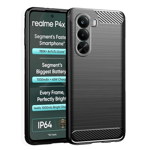 Image of Amazon Brand - Solimo Back Cover Case for Realme P4X 5G | Compatible for Realme P4X 5G Back Cover | 360 Degree Protection | Soft and Flexible (TPU | Matte Black)