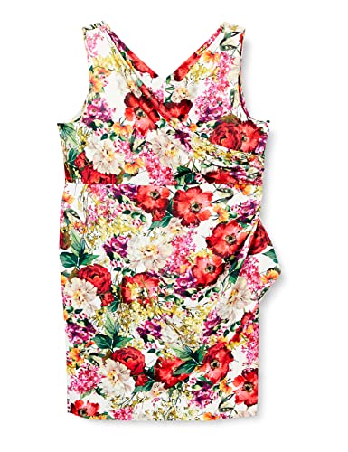 Gina Bacconi Vestido Cruzado Floral de crepé para Mujer, Multicolor, 50