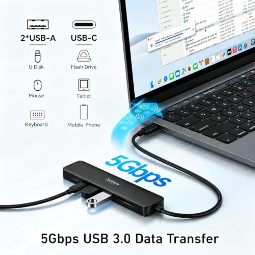 Image of USB C Hub HDMI Adapter for MacBook Pro /Air, 7 in 1 USBC Dongle with HDMI, microSD /SD Card Reader, USB C Data Port,100W PD, and 2 USB 3.0 Compatible for MacBook Pro /Air, Lenovo Thinkpad.