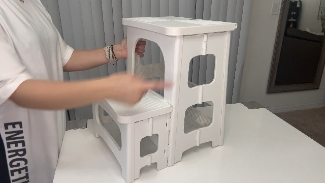 STEPCHILD×BENT L Kids Step Stool, Elephant-Shaped Wooden 2-Tier Step Stool