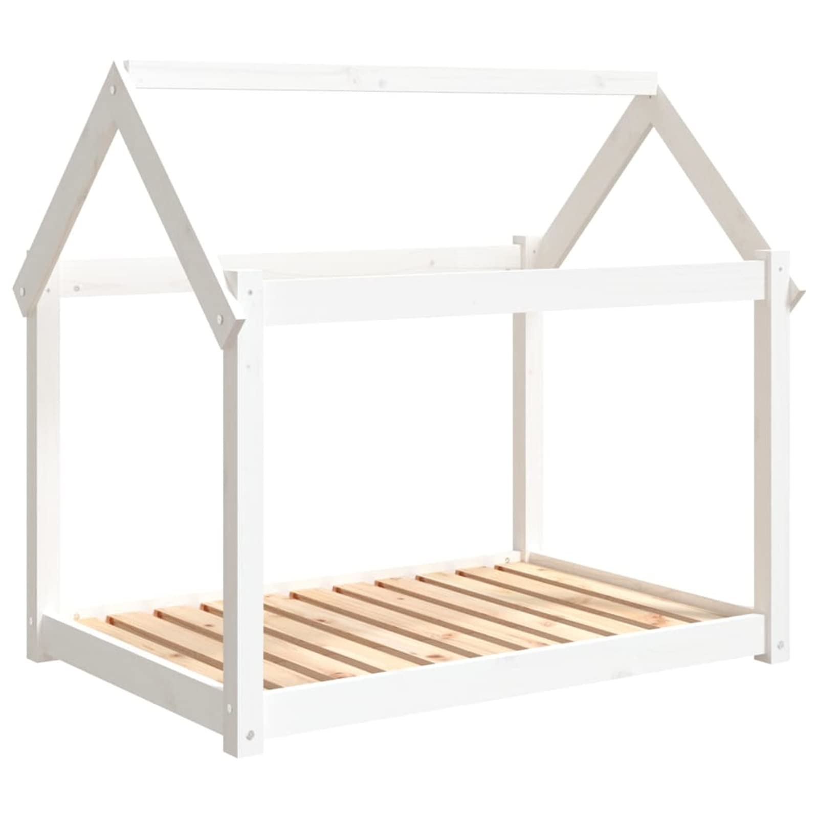 Lechnical Cuccia per Cani Bianca 101x70x90 cm in Legno Massello di Pino,Cuccia per Cani,Cuccia per Cani da Interno,Letto per Cani,Cuccia Letto