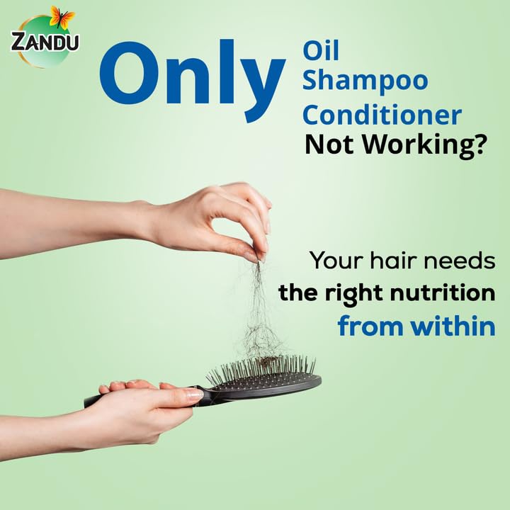 Image of Zandu Hair Vitalizer Juice | Made With 11 Ayurvedic Ingredients, 100% Natural Actives, Vegetarian | 1L