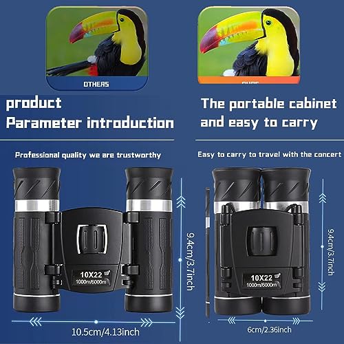 Binoculares compactos 10x22 con adaptador para celular miniatura 4