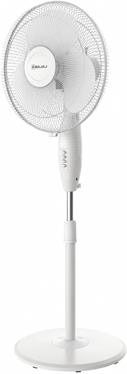 Bajaj Frore Neo 400 MM Oscillating Pedestal Fan For Home | Aerodynamically Balanced Blades | 100% Copper Motor | High Air Delivery | 3-Speed Control | Rust Free | 2 Yrs Warranty 【White】