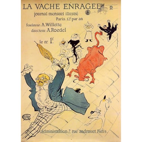 La vache enragée affiche Toulouse-Lautrec grand format pour un salon vintage bohème chic
