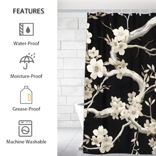 Rideau de douche imperméable blanc 183x183 en polyester anti-éclaboussures lavable