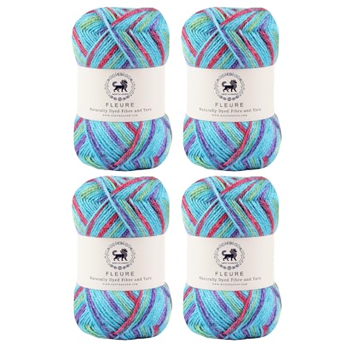 Image of Nestnhaven Acrowools Fleure Hand Knitting and Crochet Yarn. Pack of 1 Ball - 100gms. Shade no - NNHF (Multicolor21) | (400 Gm)