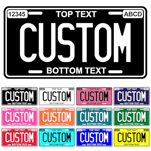 Metal Custom License Plate - 6x12 Inch - Personalized License Plate for Front of Car - Decorative...