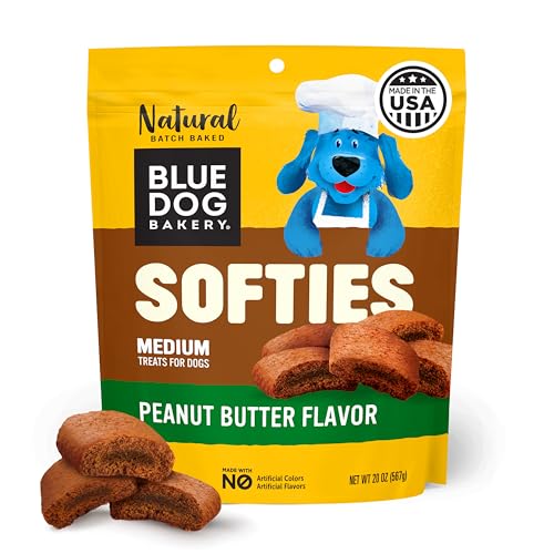 Image of Blue Dog Bakery, Softies Peanut Butter Chewy, Medium Dog Treats 20oz 1pk