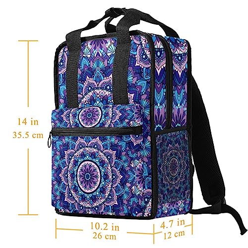 Sac à dos garçons motif mandala indien multicolore aux reflets violets