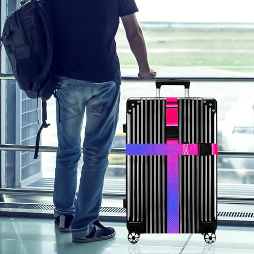 Image of Luggage Straps for Suitcases TSA Approved-2 Pack Bright Personalized Luggage Belt Strap for Suitcase /Carry On Bag Luggage Accessories for Travel (Gradient)