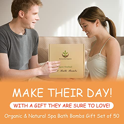 Bulk Bath Bombs Gift Set. Organic & Natural Spa Bath Bomb Set Of 50. Individually Wrapped She Butter Bath Bombs Kit. Best Bath Bomb Women Men Teens Kids Sulfate Free Moisturizing Bath Balls Gift Set… #TOP6