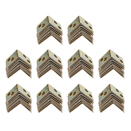 Bloepum Metal Shelf Support 90 Degree 120Pcs Brass Tone