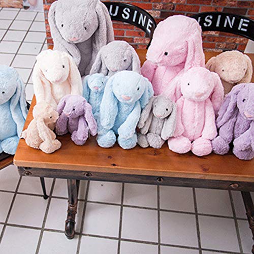 Knuffel Knuffel Konijn Pop Baby's Slapen Metgezel Schattige Pluche Lange Oor Konijn Pop Kindercadeau - Grijs - Afbeelding 8