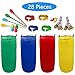 28PCS Potato Sack Race Bags, Egg and Spoon Race, Carnival Games 3-Legged Relay Race Bands, Outdoor Games for Kids and Adults (with Game Prizes & Whistles), Outside Yard Lawn Birthday Party Games