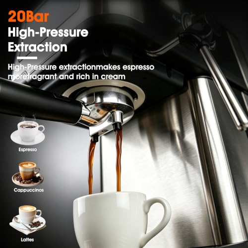 Image of Espresso Machine with Milk Frother, Professional Coffee Maker