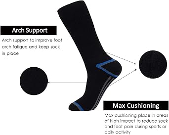 JOYNEE Mens 6 Pack Athletic Performance Cushion Crew Socks for Running and Workout