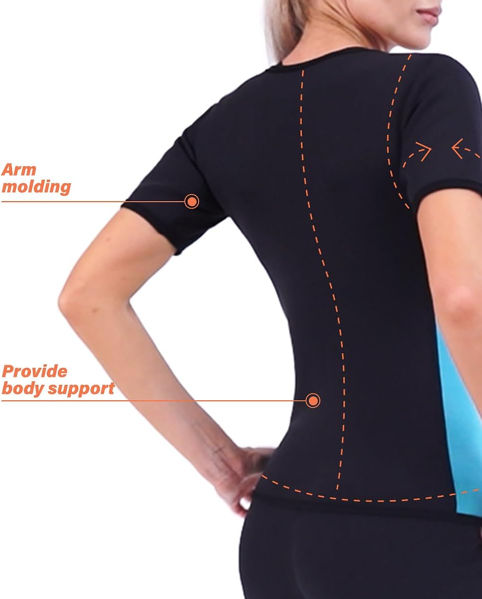 NonEcho Women Sauna Sweat Suit Sleeve Spa Cami Hot Neoprene Slimming Workout Vest Body Shaper Waist Trainer Top - Image 5