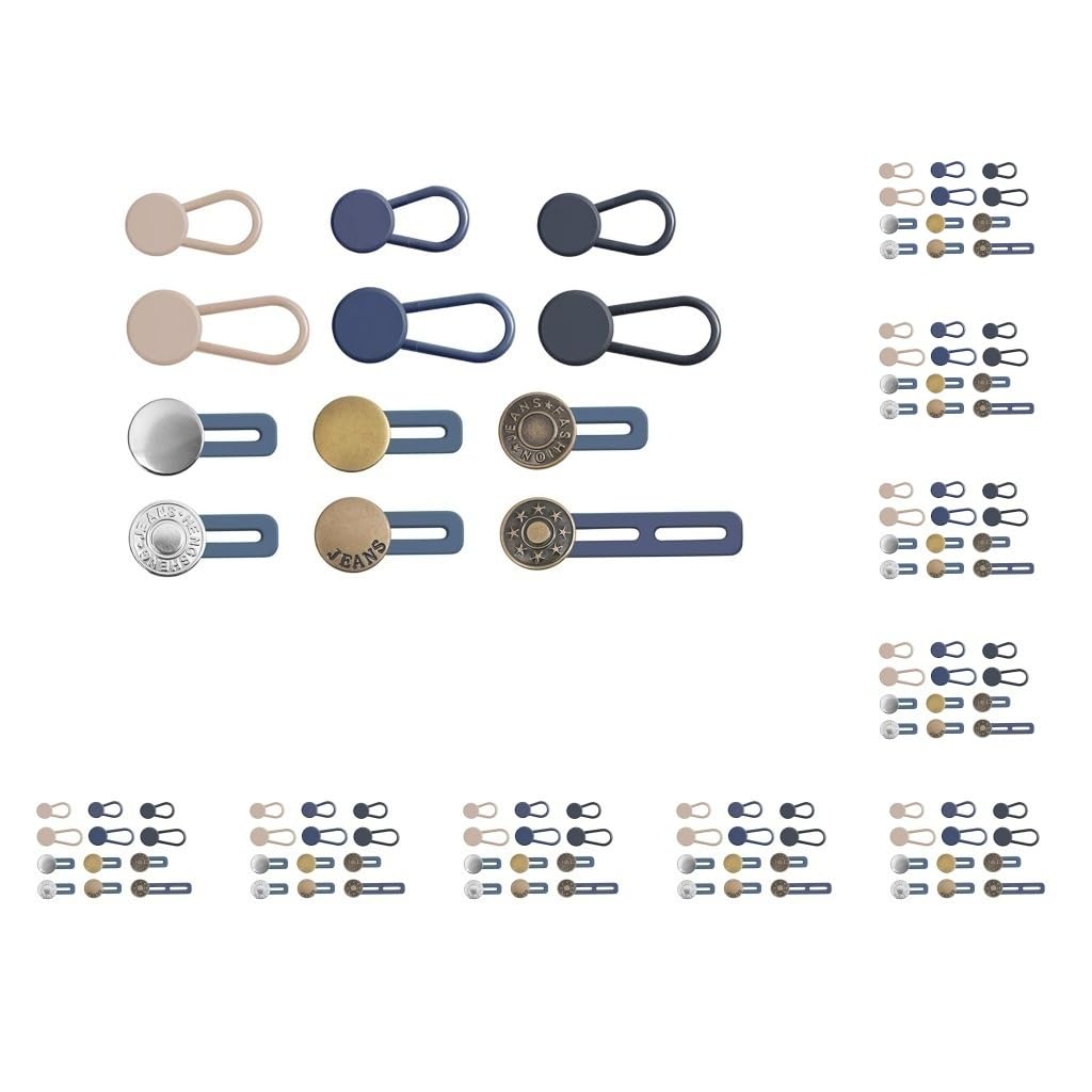Juego de 10 extensores de botones para pantalones, sin coser, flexibles, invisibles, para camisas y ropa