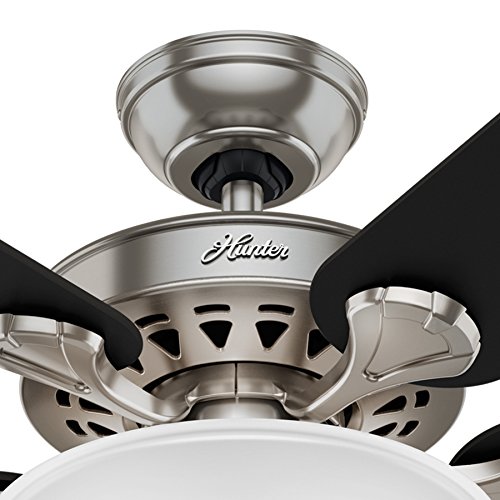 Hunter Fan 52In Traditional Ceiling Fan In Brushed Nickel With Clear Frosted Light Kit, 5 Blade (Renewed) #TOP1