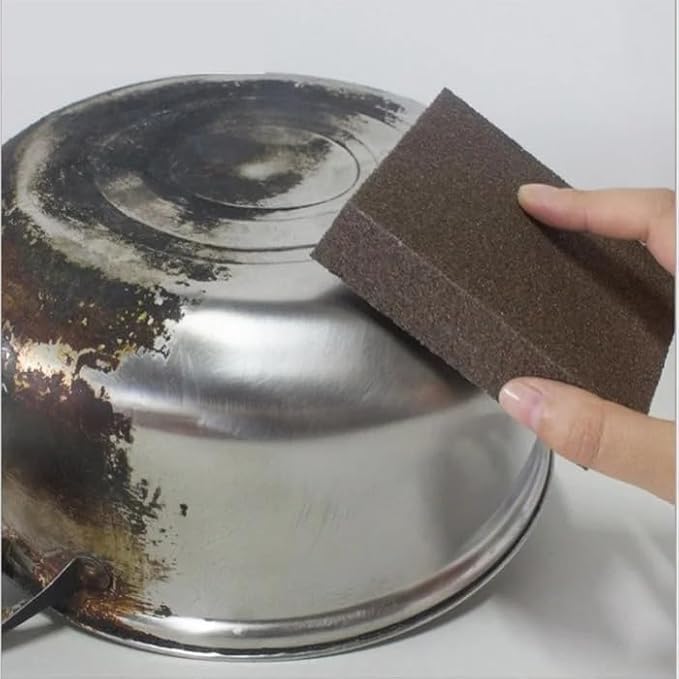 AKSHAR ENTERPRISE Multipurpose Brown Color Hard Surface Like Sand Paper Magic Scrub Sponge Deep Cleaner Eraser Kitchen Tool (Pack of 1)-image-34