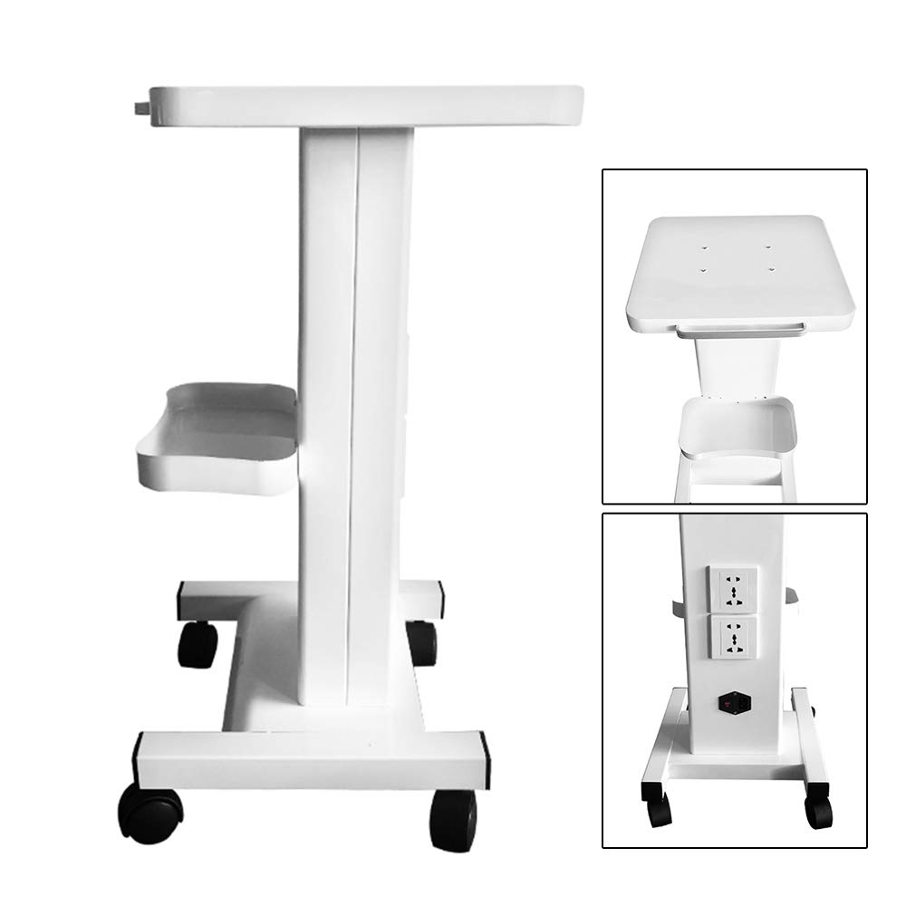 Carrito médico portátil para salón de belleza con compartimento de almacenamiento y ruedas universales silenciosas para herramientas de belleza (con enchufe)