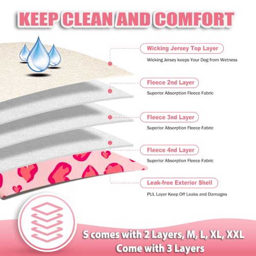 Image of Langsprit Female Dog Diapers for Doggie Puppy,Reusable Dog Period Diapers Female for Heat Peeing,Small Medium Large Doggy Diaper Washable,Dogs Pants 5 Pack, Colorful Geometric, XX-Large